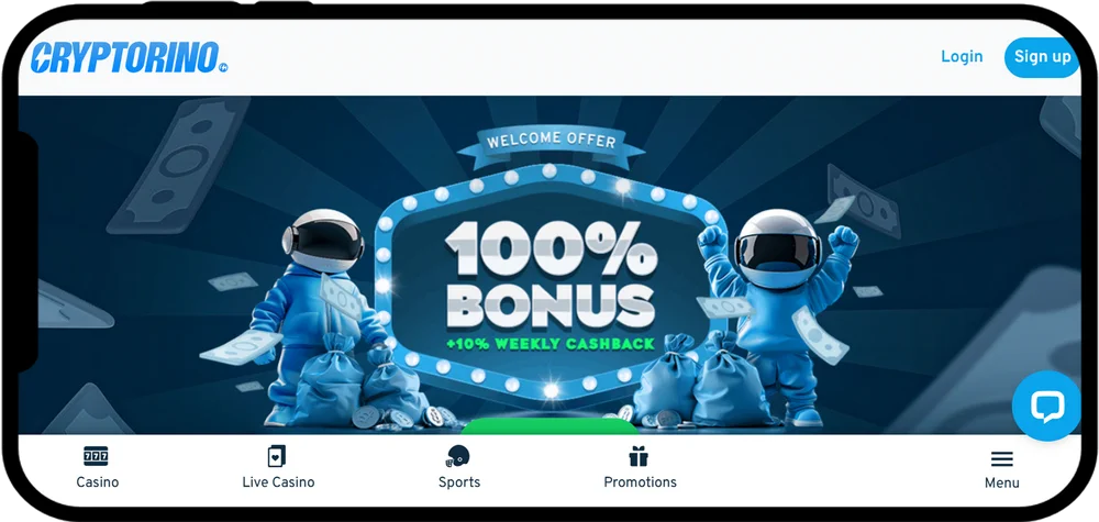 Cryptorino — bonus powitalny